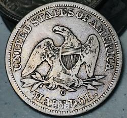 1856 O Demi-dollar assis de Liberty 50C Non classé Choix 90% Argent Pièce de monnaie des États-Unis CC20612