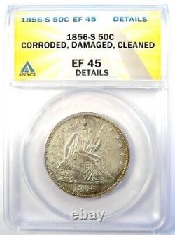 1856-S Demi-dollar à l'effigie de la Liberté assise 50C ANACS XF45 Détail (EF45) Rare S Mint