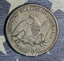 1856 Seated Liberty Argent Demi Dollar Pièce Collector Livraison Gratuite