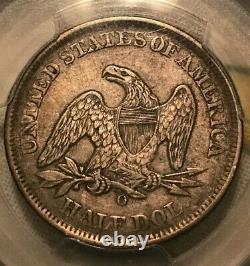 1856-o. Seated Liberty Demi-dollar, Extra Fine +, Pcgs Xf-45, Rare