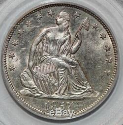 1857 Dollar Seated Demi-liberté Pcgs Ms62