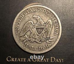 1857-P Demi-dollar assis Liberty ? Pièce en argent à 90% sans rayons, flèches ou devise