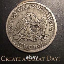 1857-P Demi-dollar assis Liberty ? Pièce en argent à 90% sans rayons, flèches ou devise
