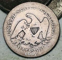 1857 S Sièged Liberty Half Dollar 50c Non Classé Key Date Argent Us Pièce Cc12285