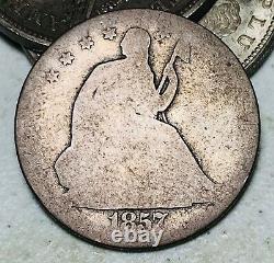 1857 S Sièged Liberty Half Dollar 50c Non Classé Key Date Argent Us Pièce Cc12285