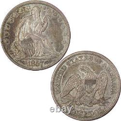 1857 Seated Liberty Half Dollar Au About Non Circulé 90% Argent 50c Type Pièce