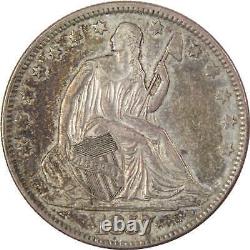 1857 Seated Liberty Half Dollar Au About Non Circulé 90% Argent 50c Type Pièce