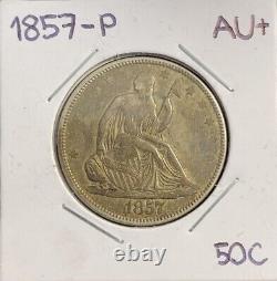 1857-p Seated Liberty Demi-dollar Très Haute Qualité