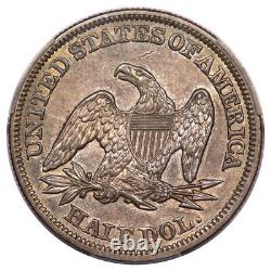 1858 50c Liberté Assis Demi Dollar Pcgs Au55