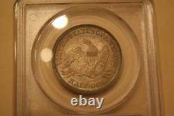 1858 50c Liberty Seated Demi-dollar Pcgs Graded Ms-63 Nice Color Toning