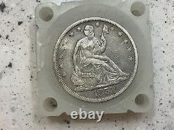 1858 50c Seated Liberty Silver Demi-dollar Grand Pa's Collection Ne Manquez Pas