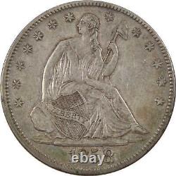 1858 Demi-dollar Liberty assis XF/AU 90% argent SKUI4763