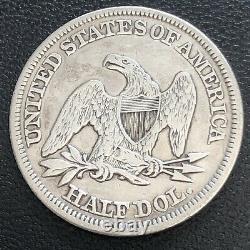 1858 Liberté Assise Demi-dollar 50c Haute Qualité Xf + #34149