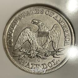 1858-O Demi-dollar à l'effigie de la Liberté assise 50C certifié NGC SS Naufrage Détail AU
