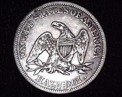 1858 P Seated Liberty Half Dollar Excellent État V-1 Reprise # H049