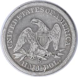 1858-S Demi-dollar assis Liberté VF Non certifié #238