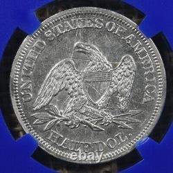 1858-o 50c Ncg Au Ss République Effet De Naufrage Liberté Assise Demi-dollar 045