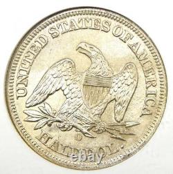1858-o Liberté Assise Demi-dollar 50c. Ngc Ss Navigateur Au / Unc Détail