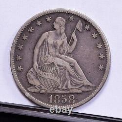 1858-o Liberté Assise Demi-dollar Ch Vf (#44830)