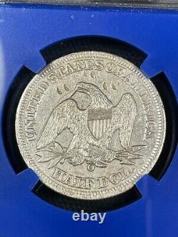 1858-o Liberté Assise Demi-dollar Ngc Effet Épave Ss République Pièce D'argent