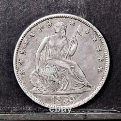 1858-o Liberty Assis Demi-dollar Ch Au Détails (#40965)