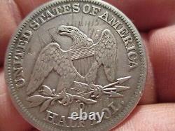 1858-o Silver Seated Liberty Demi-dollar