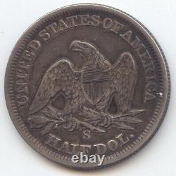 1858-s Seated Liberty Demi-dollar, Xf-au Détails, Mint Scarce S