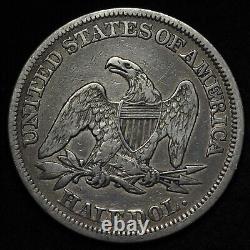 1859 Demi-dollar d'argent à l'effigie de Liberty assise en VF E315 AFQ