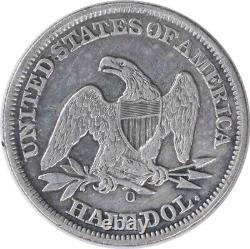 1859-O Demi-dollar assis de liberté EF Non certifié #824