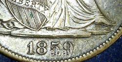 1859 O Us Liberty Seated Half Dollar Type 2 Pas De Devise Superbe! (hb23)