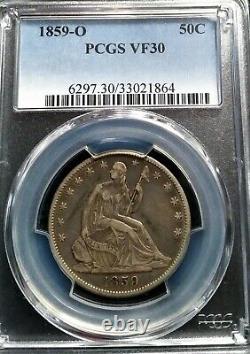 1859-o Seated Liberty Half Dollar 50 Cents Pcgs Vf-30 Great Eye Appeal & Details