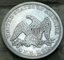 1859-s Seated Liberté Silver Dollar. Au ++