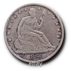 1860-O Demi-dollar en argent à l'effigie de Liberty assise 50C