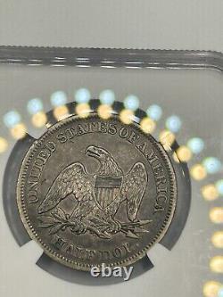 1860-O Demi-dollar en argent à l'effigie de la Liberté assise 50c NGC AU-50 Pré-Guerre civile ! Rare