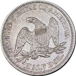 1860-P Demi-dollar assis Choix AU/BU Détails Grande Attrait Visuel Frappe Forte