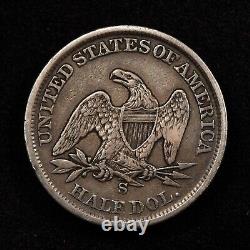 1860-S 50c Demi-dollar en argent à l'effigie de Liberty assise RARE Chopmark XF SKU-H2493