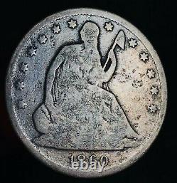 1860 S Seated Liberty Half Dollar 50c Ungraded Choice 90% Argent Us Coin Cc11989
