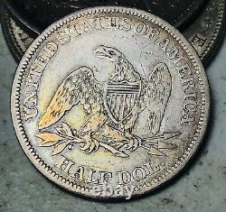 1860 Seated Liberty Half Dollar 50c Ungraded Choice 90% Argent Us Coin Cc12611