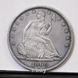 1860-o Liberty Assis Demi-dollar Ch Au Détails (#42561)