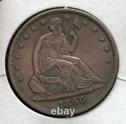 1860-o Seated Liberty Demi-dollar 50c Xf+ / Presque Non Circulé Au Détails