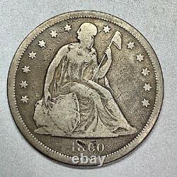 1860-o Sièged Liberty Dollar Nice Détail Abordable Type De Clé Pièce