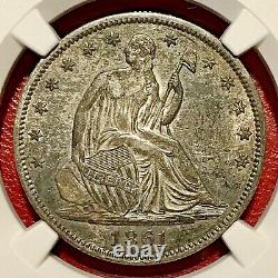 1861 Assis Liberty Demi Dollar Ngc Au-50