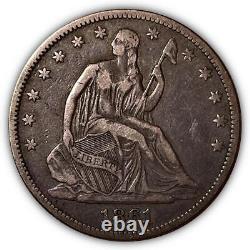 1861 Demi-Dollar Liberté Assise, Très Belle Pièce XF, Très Légère Rayure #6310