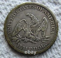1861 Demi-dollar à l'effigie de Liberty assise, Rare Date clé de la guerre civile, Haut Grade Pleine Liberty