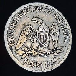 1861 Demi-dollar assis Liberté 50C DATE DE LA GUERRE CIVILE Pièce américaine en argent à 90% CC17535