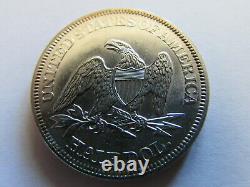 1861 Guerre Civile En Position Assise Liberté Demi-dollar 50 Cents Silver Coin Philadelphie 50c