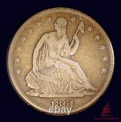1861 Liberté Assise 50 Cents