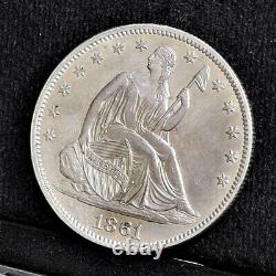 1861 Liberté Assise Demi-dollar Ch Au Détails (#35035)