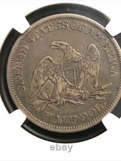 1861 Liberté Assise Moitié Dollar Ngc Xf45 Choix Guerre Civile Ère Argent Moitié
