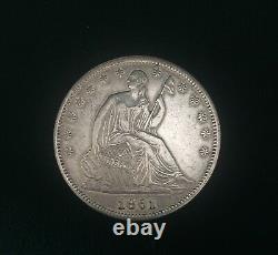 1861 Liberty Seated Half Dollar Au CIVIL War Coin